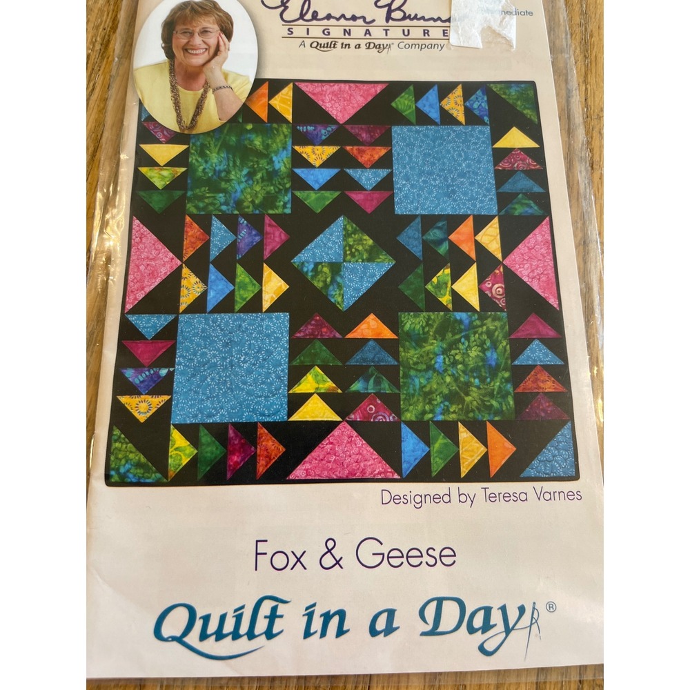 Eleanor Burns Quilt in a Day Fox & Geese Pattern #1258 40x40 Square Cottagecore‎ - Picture 4 of 5